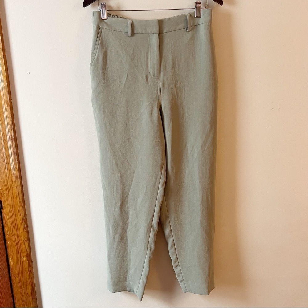 Express Green Straight leg Elastic Waist High Rise Trouser Pants Size Medium